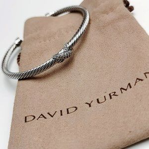 David Yurman X Bracelet,4mm 925 Sterling Silve Size M